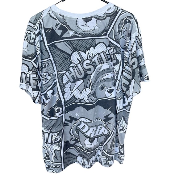 Hustle Shirt Mens 2X XXL Bailey Bear Streetwear AOP Drip Streetwear - Picture 2 of 8